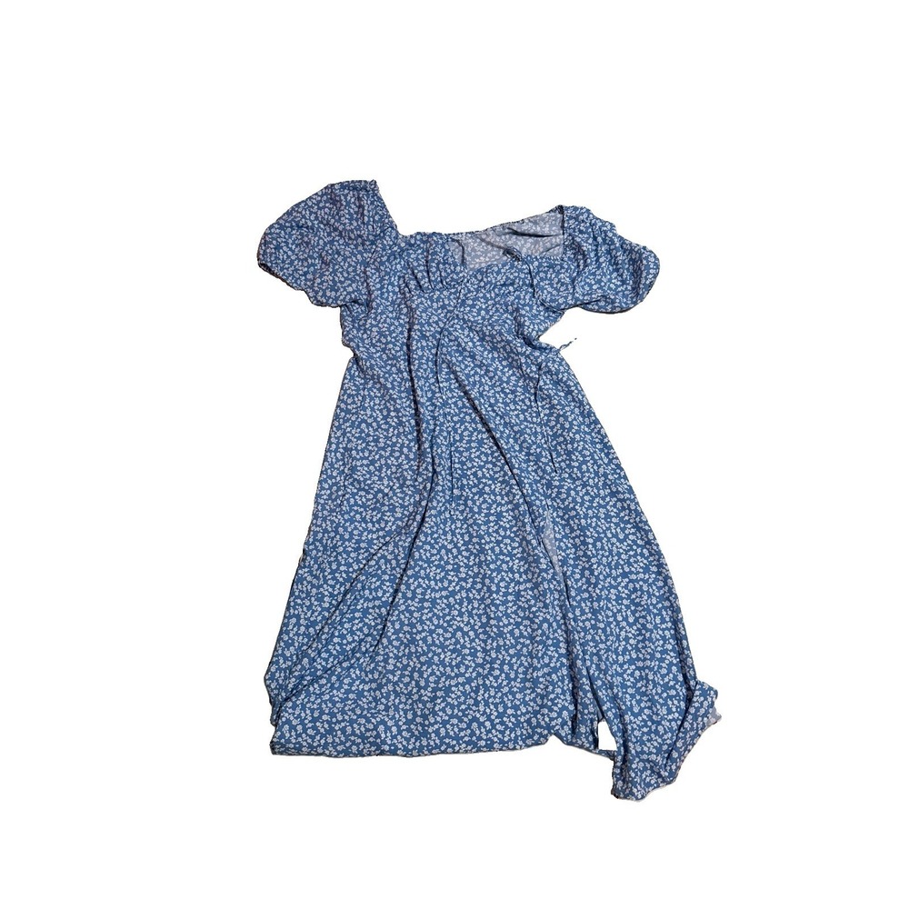 shein curve 3xl dress Blue With Flowers